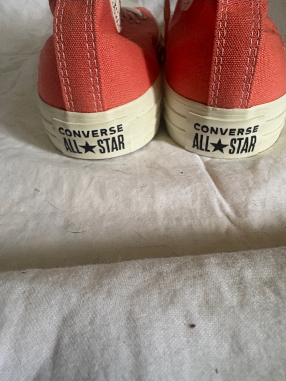 Converse High Top Sneakers in Coral with Embroidered Floral Detail - Picture 5 of 7